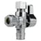 Apollo 1/2 in. Chromed Brass PEX-A Barb x 3/8 in. Compression Dual Outlet Quarter-Turn Straight Stop Valve EPXVS123838C - alternate 2